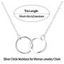 Soul Sister Necklace,BFF Necklace for 2,Two Interlocking Infinity Double Circle Necklace Sister Birthday Gift for Women Girls