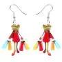 NEWEI Sweet Acrylic Shopping Lady Frog Earrings Drop Dangle Fashion Animal Jewelry for Women Girls Gift Wholesale
