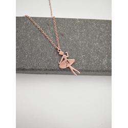 MANZHEN Rose Gold Ballerina Dancer Recital Gift Ballet Dance with Initial Alphabet Pendant Necklace Girls Jewelry (N)