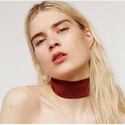 FXmimior Women Vintage Necklace Red Suede Handmade Layered Bar Party Wedding Necklace Jewelry For Women