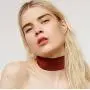 FXmimior Women Vintage Necklace Red Suede Handmade Layered Bar Party Wedding Necklace Jewelry For Women