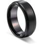 TUSEN JEWELRY Black Zirconium Ring Mens Wedding Band Comfort Fit 8mm