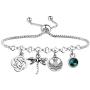 BLEOUK Outlander Gift Outlander Inspired Adjustable Bracelet Gift Outlander Scottish Thistle Dragonfly Charm Bracelet Outlander Fans Jewelry