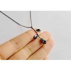 Rosa Vila 3D Rose Necklace, Romantic Rose Gifts For Women, Flower Pendant Necklace, Beauty And The Beast Jewelry, Rose Jewelry, Rose Pendant Necklace In Gold, Silver, Rose Gold, Or Carbon Black