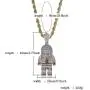 MOLEK Hip Hop 18K Gold Plated Micro Pave AAA CZ Astronaut Pendant Necklace with 24 Stainless Steel Rope Chain Iced Out Jewelry for Men and Women MOLEK Hip Hop 18K Gold Plated Micro Pave AAA CZ Astronaut Pendant Necklace with 24 Stainless Steel Rope Chain Iced Out Jewelry for Men and Women