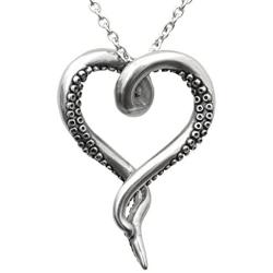 Controse Womens Silver-Toned Heart Shaped Stainless Steel Sea Lover Octopus Necklace 31''