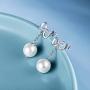 925 Sterling Silver Women Earrings- Beinlove Pearl Infinity Love Dangle Drop Earrings Studs for Women Best Valentines Day Mothers Day Gift