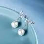 925 Sterling Silver Women Earrings- Beinlove Pearl Infinity Love Dangle Drop Earrings Studs for Women Best Valentines Day Mothers Day Gift