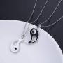 S925 Sterling Silver Best Friend Necklaces Heart 2 Piece Gifts Women Teen Girls Friendship BFF Pendant Necklace Set