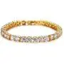HUAMING 5mm Iced Out Tennis Chain Bracelet Necklace Set with Cross Pendant for Men Hip Hop Link Gold Plated Bling Bracelet with AAA Cubic Zirconia Diamond HUAMING 5mm Iced Out Tennis Chain Bracelet Necklace Set with Cross Pendant for Men Hip Hop Link Gold Plated Bling Bracelet with AAA Cubic Zirconia Diamond