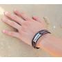 JUPPE Personalized Leather Braided Rope Bracelet Custom Engraved Stainless Steel Bangle Classic Unisex Gift