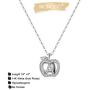 MONOOC Teacher Gifts for Women Necklace, 14K White Gold Plated Dainty Apple Necklace for Teacher Best Teacher Necklace Jewelry Thanksgiving Teacher Apprecaition Gifts from Student