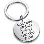 SEIRAA Suicide Awareness Gift Semicolon Jewelry No Story Should End Too Soon Keychain Suicide Prevention Gift Mental Health Jewelry