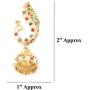 Touchstone Indian Bollywood Desire Traditional Indian Floral Motif Pear Shape Rhinestones Designer Jewelry Chandelier Earrings In Antique Gold Tone For Women.