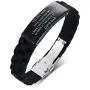 PJ Jewelry to My Son Love Dad Love Mom Courage Inspirational Bracelet Stainless Steel Silicone Adjustable Wristband PJ Jewelry to My Son Love Dad Love Mom Courage Inspirational Bracelet Stainless Steel Silicone Adjustable Wristband