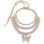 Ingemark Bling Cuban Link Chain Choker Necklace for Girls Women Sweet Pendant Necklace New Year Festivals Jewelry Gifts