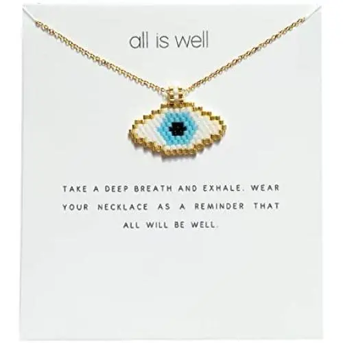 BALIBALI Miyuki Seed Beads Jewelry Evil Eye Hamsa Hand Pendant Necklace with Message Card Gift Card for Women Jewelry Gift Valentines Day Gift for Women Girls BALIBALI Miyuki Seed Beads Jewelry Evil Eye Hamsa Hand Pendant Necklace with Message Card Gift Card for Women Jewelry Gift Valentines Day Gift for Women Girls