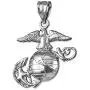 LA BLINGZ Sterling Silver US Marine Corps Necklace