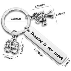WUSUANED Drama Keychain Theatre is My Sport Comedy Tragedy Mask Keychain Broadway Theater Jewlery Theatre Gift