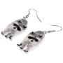 NEWEI Acrylic Raccoon Ringtail Earrings Drop Dangle Sweet Wild Animal Jewelry For Women Girl Charms