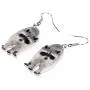 NEWEI Acrylic Raccoon Ringtail Earrings Drop Dangle Sweet Wild Animal Jewelry For Women Girl Charms