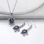 Crystal Turtle Pendant Necklace Earring Set, Cute Animal Sea Turtle Clavicle Necklace Drop Earrings Jewelry Set