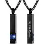 Black Square Bar With Dark Blue Zircon Cremation Urn Necklace for Ashes Memorial Pendant stainless steel Jewelry Black Square Bar With Dark Blue Zircon Cremation Urn Necklace for Ashes Memorial Pendant stainless steel Jewelry