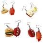 JOYID Cute Food Imitate Hamburger Banana Donut Ice Cream Dangle Stud Earrings Resin for Women Girls Jewelry (4pairs Bread)