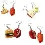 JOYID Cute Food Imitate Hamburger Banana Donut Ice Cream Dangle Stud Earrings Resin for Women Girls Jewelry (4pairs Bread)