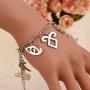 PPX 3 Pcs The Mortal Instruments City of Bones Inspired Angelic Power Rune Symbols Bracelet and Necklace Set with Jewelry Box