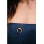 gorjana Womens Cayne Crescent Moon Pendant Necklace, 26 inch Long Delicate Strand Chain