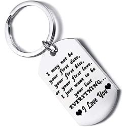 FUSTMW to My Man Keychain Husband Boyfriend Key Chain Gift I was a Little Late to Be Your First But I Want All of My Lasts to Be with You