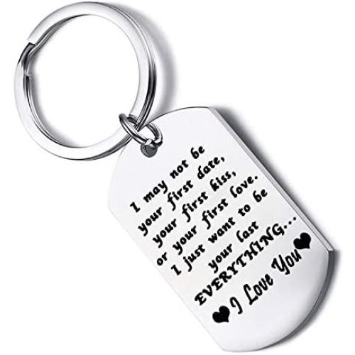 FUSTMW to My Man Keychain Husband Boyfriend Key Chain Gift I was a Little Late to Be Your First But I Want All of My Lasts to Be with You