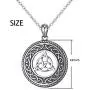 925 Sterling Silver Jewelry Oxidized Good Luck Irish Knot Celtic Medallion Round Pendant Necklace, 20 inch 925 Sterling Silver Jewelry Oxidized Good Luck Irish Knot Celtic Medallion Round Pendant Necklace, 20 inch