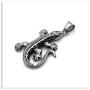 Xusamss Punk Rock Titanium Steel Animal Lizard Pendant Necklace,24'' Link Chain