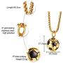 Cupimatch Mens 3D Football Pendant Necklace Chain, Stainless Steel Sports Soccer Ball Charm Necklace Jewelry 24'' Link