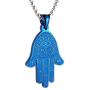 HZMAN Stainless Steel Egyptian Eye Fatima Hamsa Hand Pendant Necklace Success and Protection Lucky