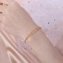 sovesi Gold Chain Bracelets for Women, Evil Eye Bracelet 14K Gold Plated Adjustable Layered Cute Bracelet Dainty Gold Beaded Bracelets for Women Jewelry