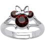 Disney Minnie Mouse Girls Jewelry, Silver Plated Crystal Head Ring, Size 4