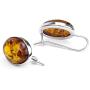 Amber Sterling Silver Oval Large Earrings