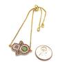 LESLIE BOULES Gold Hamsa Bracelet Adjustable Sliding Chain Protection Jewelry