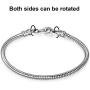 Angemiel 925 Sterling Silver Snake Chain Bracelet for European Bracelets Charms Bead