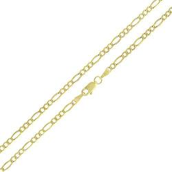 PORI JEWELERS 10K Gold 2MM, 2.3MM, 3MM, 3.5MM, 5.5MM, 7MM, 8MM Figaro 3+1 Link Chain Necklace or Bracelet - Yellow, White or Rose Gold - 7''-30''