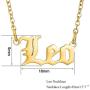 2Pcs Old English Zodiac Necklaces, 18K Gold Silver 12 Constellation Pendant Necklace for Women Girls, Horoscope Astrology Letter Necklace Birthday Gift