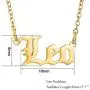 2Pcs Old English Zodiac Necklaces, 18K Gold Silver 12 Constellation Pendant Necklace for Women Girls, Horoscope Astrology Letter Necklace Birthday Gift