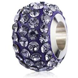 SBI Jewelry Murano Glass Charm for Bracelets Blue White Purple Spacer Charm Gift for Women Girls Birthday