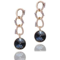 Royal blue Round Europe Crystal Earring, used gold coating the appearance. to elegant and fashion you. Christmas party, feast, dating, daily.