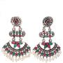 Crunchy Fashion Bollywood Jewellery Traditional Ethnic Bridal Bride Wedding Bridesmaid Oxidised Silver Tribal Boho Indian Earrings Jewelry For Women