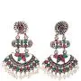 Crunchy Fashion Bollywood Jewellery Traditional Ethnic Bridal Bride Wedding Bridesmaid Oxidised Silver Tribal Boho Indian Earrings Jewelry For Women