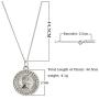 CISHOP Treasure Vintage 18K Special Coin Necklace Sterling Silver Disc Round Circle Pendant Necklace